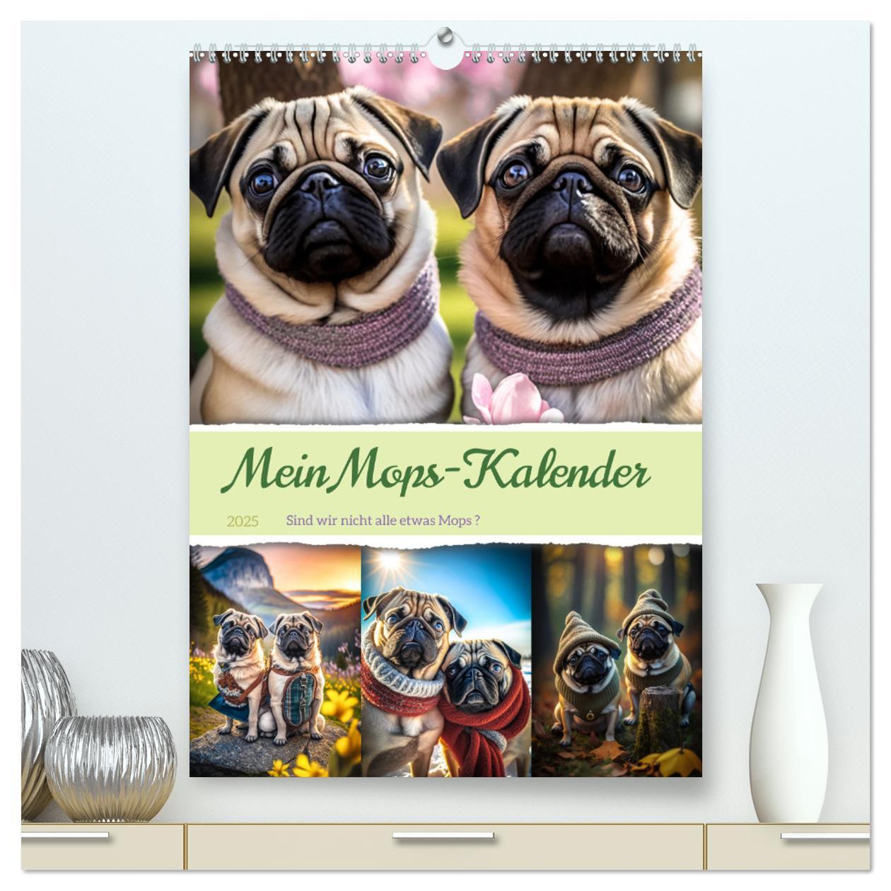 Cover: 9783435876532 | Mein Mops-Kalender (hochwertiger Premium Wandkalender 2025 DIN A2...