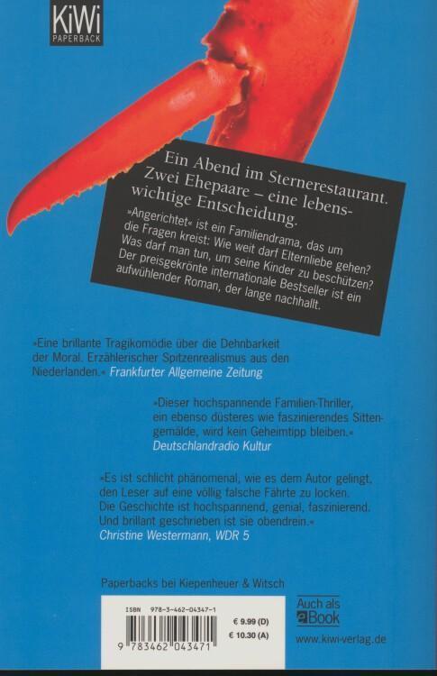 Rückseite: 9783462043471 | Angerichtet | Herman Koch | Taschenbuch | KIWI | 311 S. | Deutsch