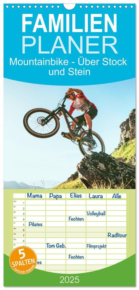 Cover: 9783457091944 | Familienplaner 2025 - Mountainbike - Über Stock und Stein mit 5...