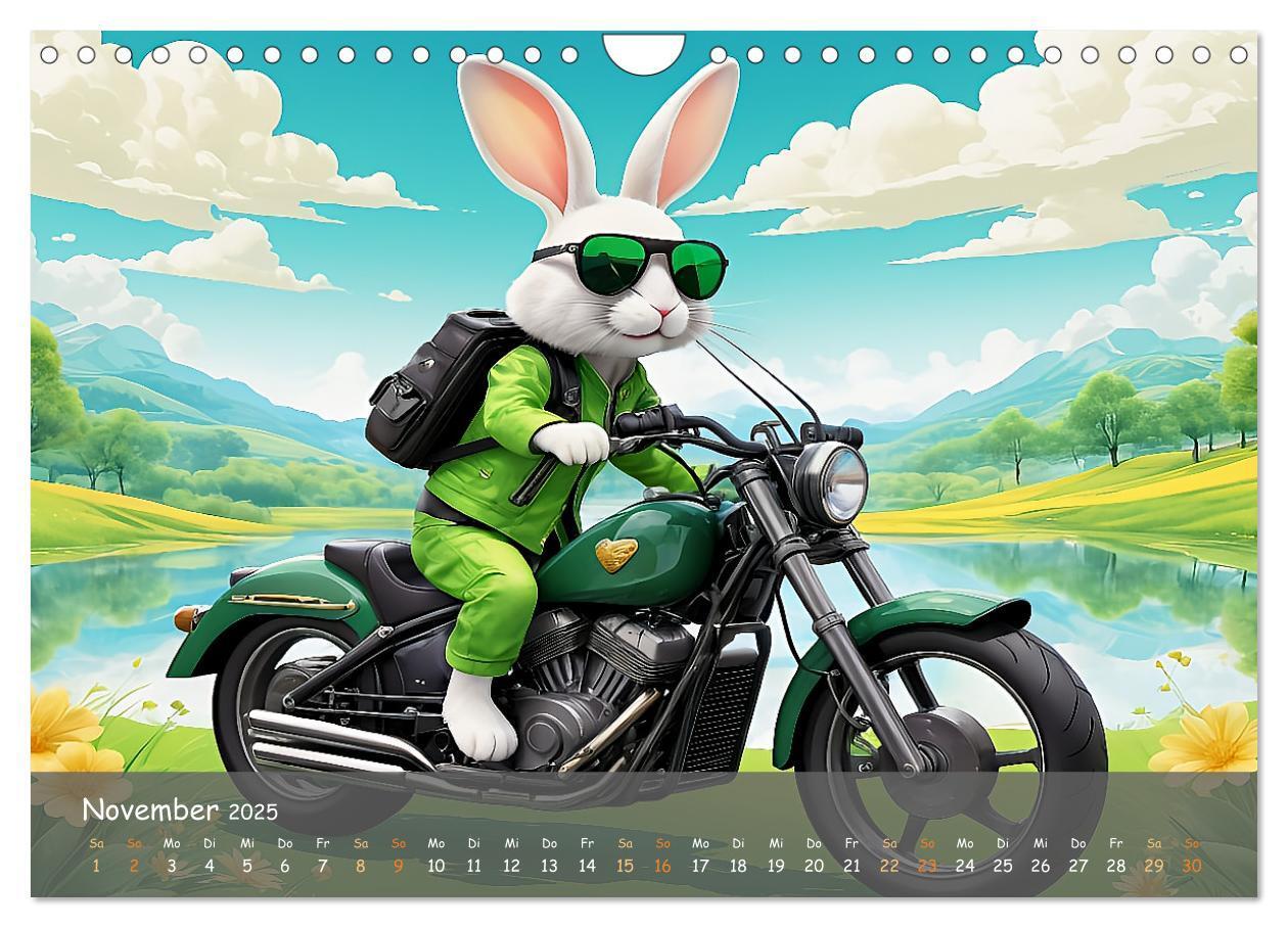 Bild: 9783457131404 | Tierische Motorradfahrer (Wandkalender 2025 DIN A4 quer), CALVENDO...