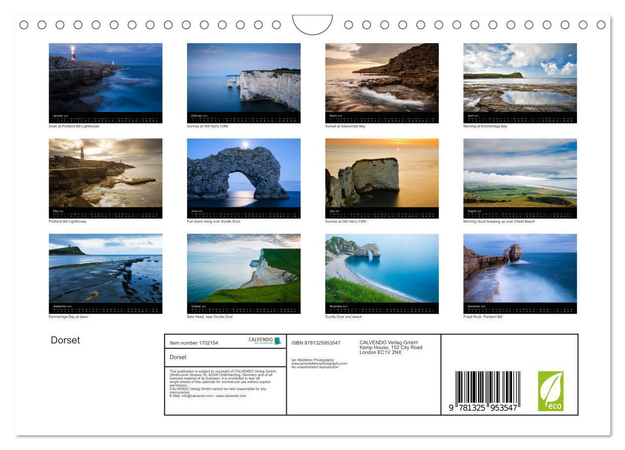 Bild: 9781325953547 | Dorset (Wall Calendar 2025 DIN A4 landscape), CALVENDO 12 Month...