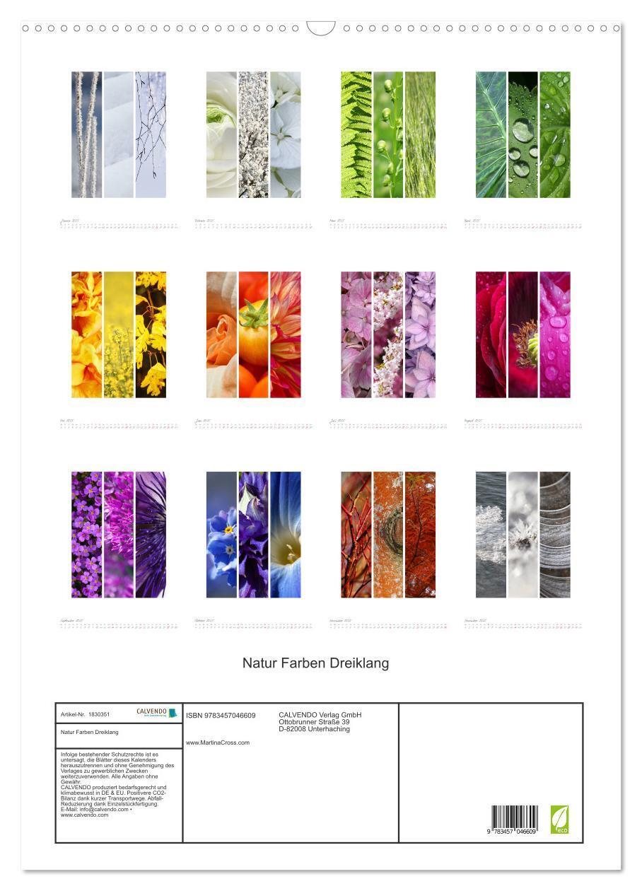 Bild: 9783457046609 | Natur Farben Dreiklang (Wandkalender 2025 DIN A2 hoch), CALVENDO...