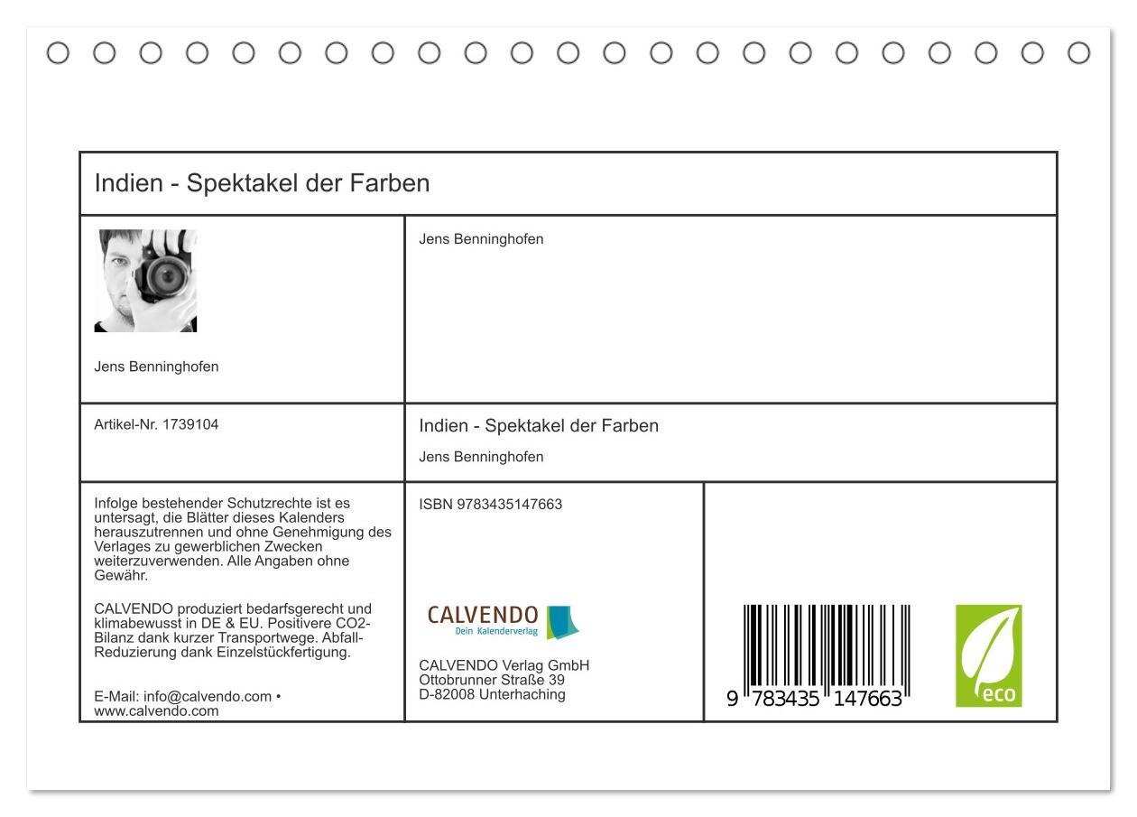 Bild: 9783435147663 | Indien - Spektakel der Farben (Tischkalender 2025 DIN A5 quer),...