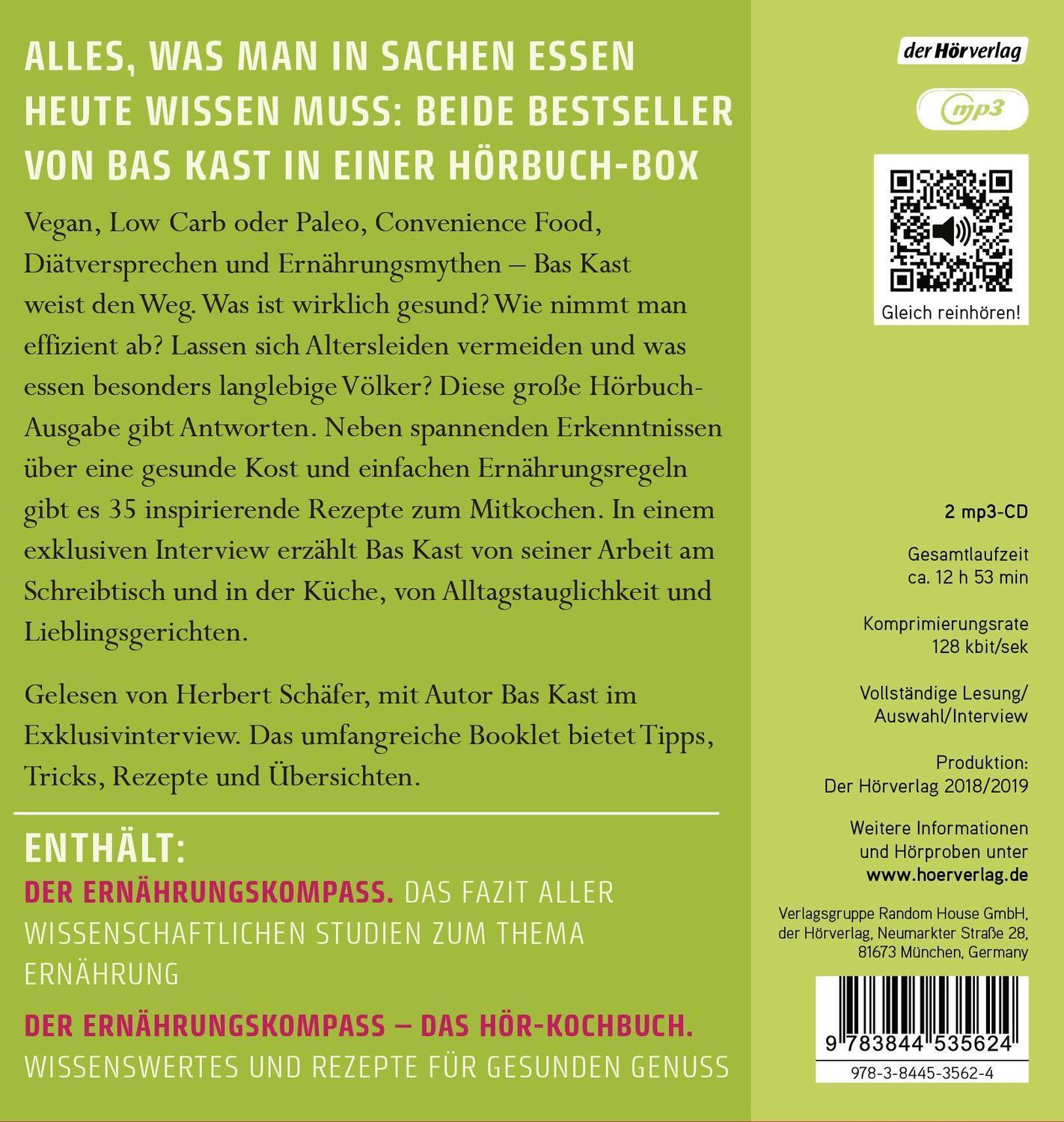 Bild: 9783844535624 | Der große Ernährungskompass | Bas Kast | MP3 | 2 | Deutsch | 2019