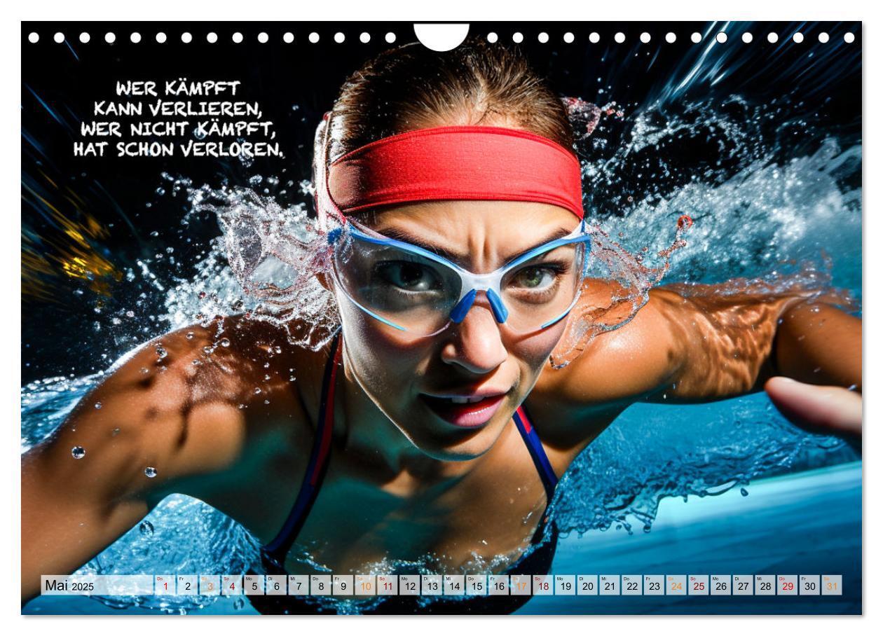 Bild: 9783383849862 | Schwimmen und Motivation (Wandkalender 2025 DIN A4 quer), CALVENDO...