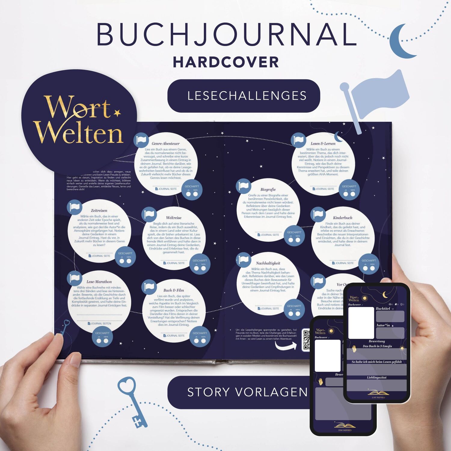 Bild: 9783989423596 | Wort Welten: Buchjournal XXL - Lesetagebuch &amp; Buchjournal für 100...