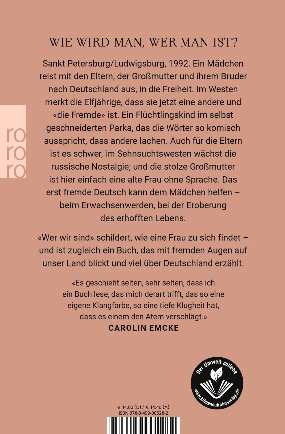 Rückseite: 9783499005282 | Wer wir sind | Lena Gorelik | Taschenbuch | 320 S. | Deutsch | 2022