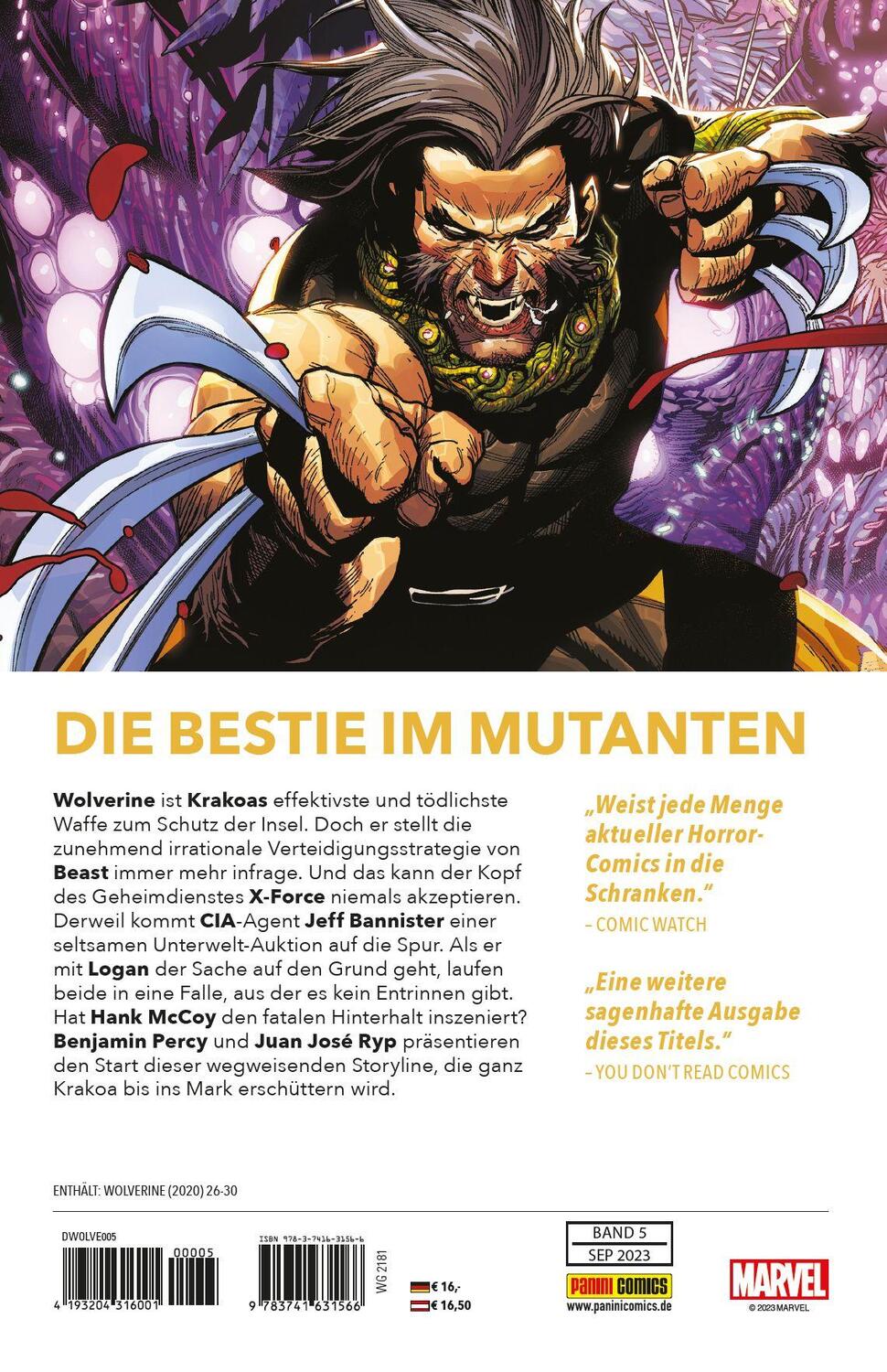 Rückseite: 9783741631566 | Wolverine | Bd. 5: Im Zeichen des Biests | Benjamin Percy (u. a.)