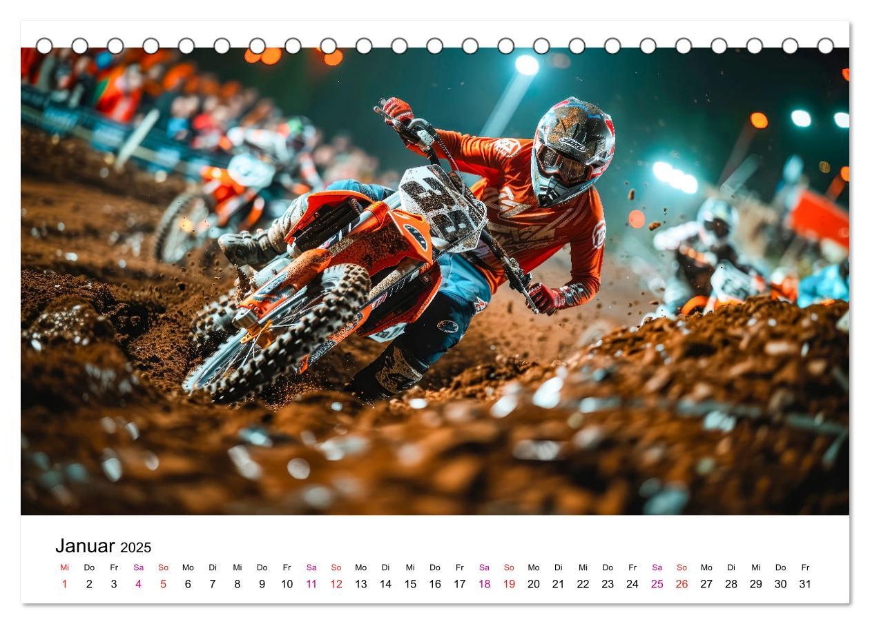 Bild: 9783457148082 | Motocross Erlebnisse (Tischkalender 2025 DIN A5 quer), CALVENDO...