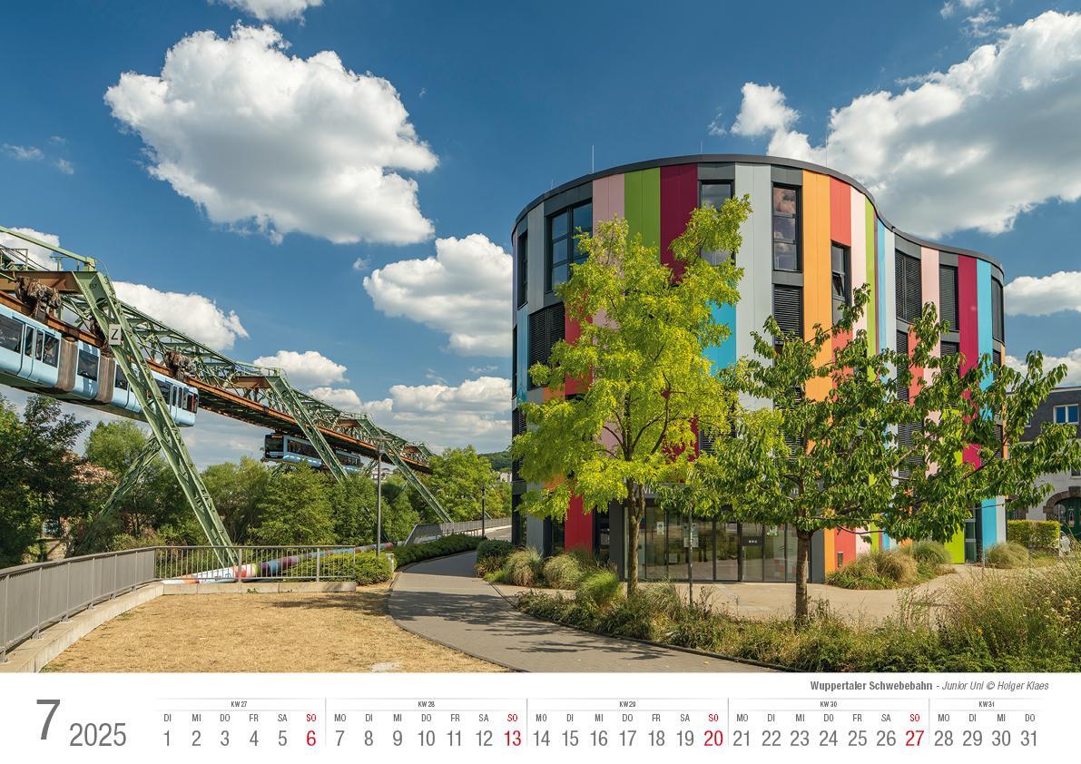 Bild: 9783965352285 | Wuppertaler Schwebebahn 2025 Bildkalender A3 Spiralbindung | Klaes