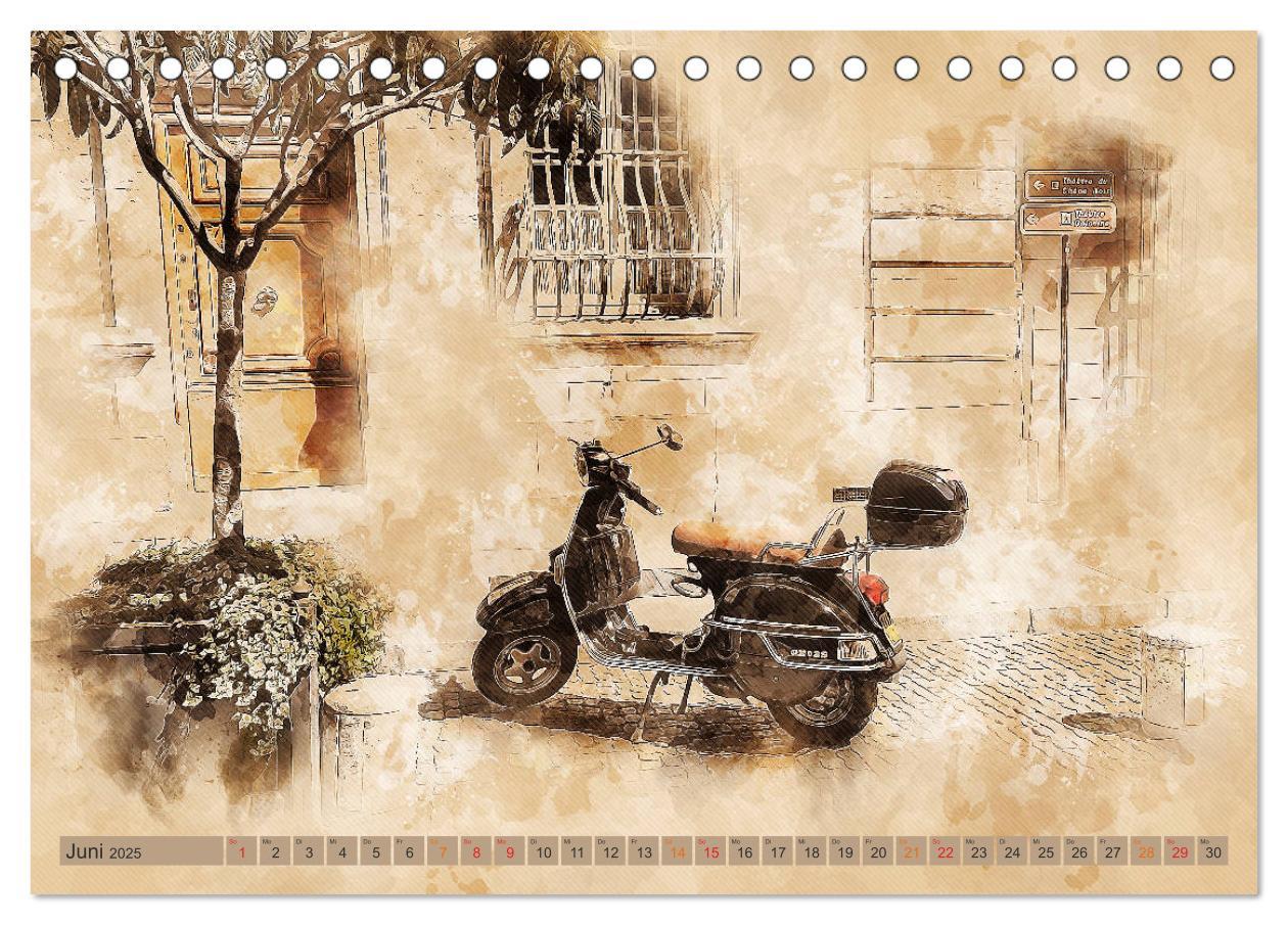 Bild: 9783435152605 | Mototrroller - Vesparade (Tischkalender 2025 DIN A5 quer), CALVENDO...