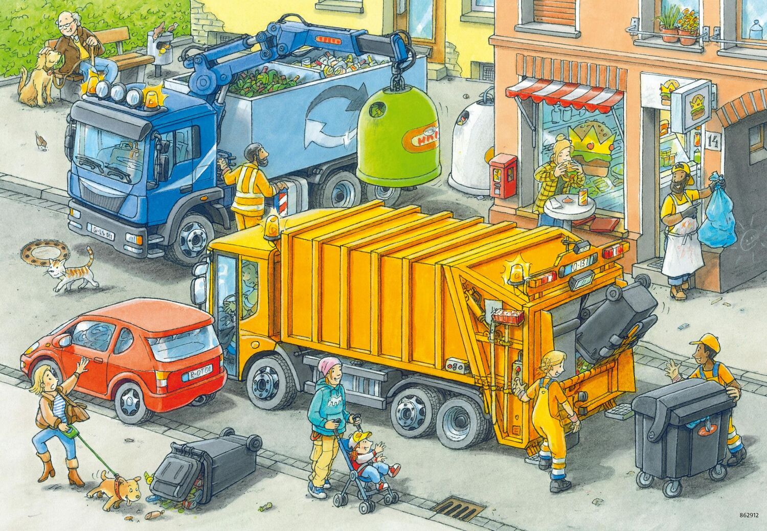 Bild: 4005556050963 | Ravensburger Kinderpuzzle - 05096 Müllabfuhr und Abschleppwagen -...