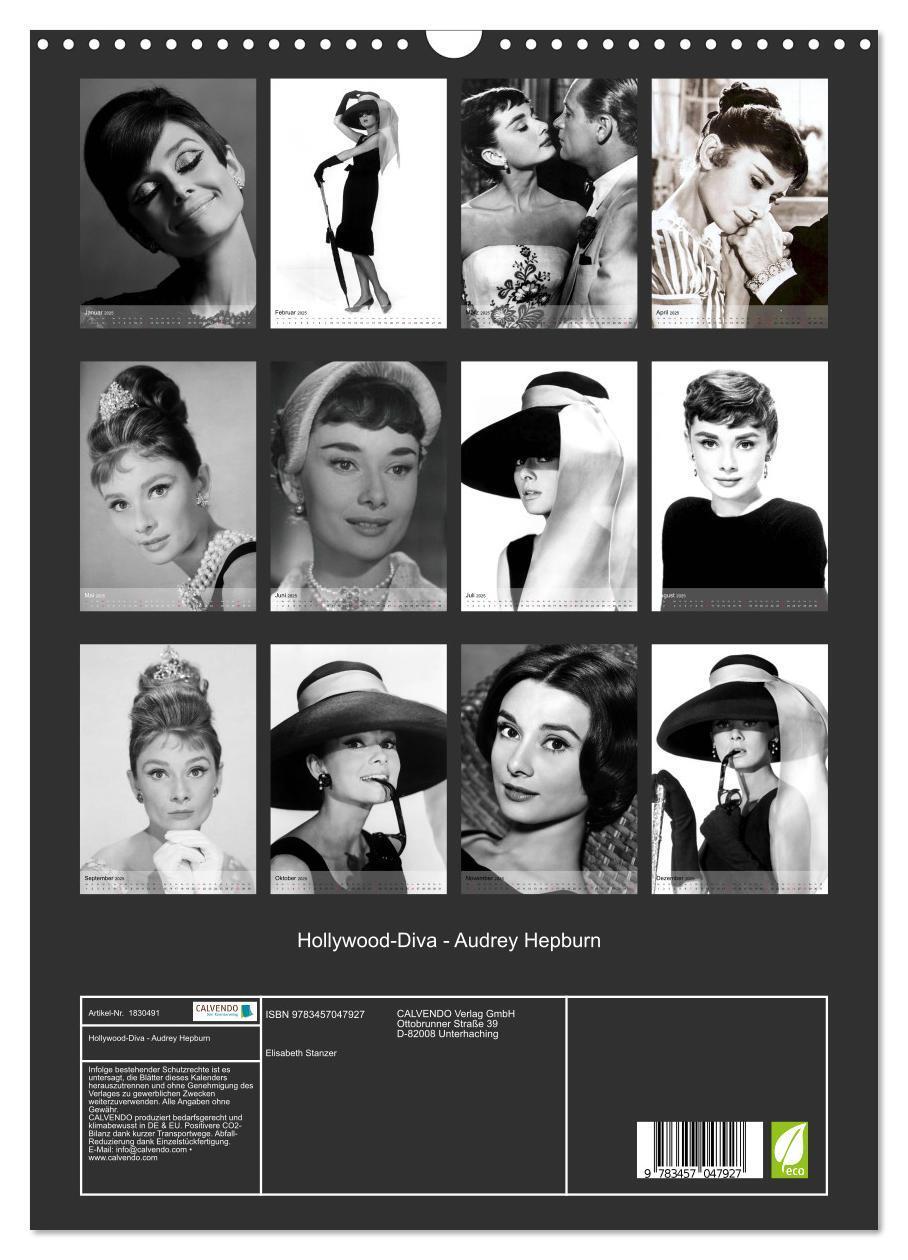 Bild: 9783457047927 | Hollywood-Diva - Audrey Hepburn (Wandkalender 2025 DIN A3 hoch),...