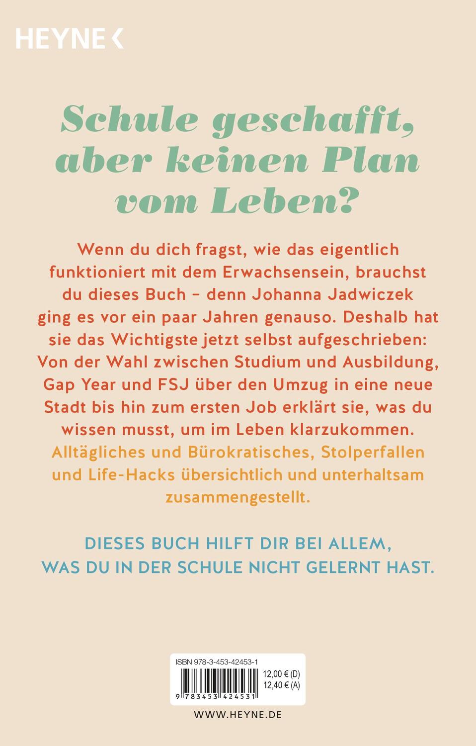 Bild: 9783453424531 | Und jetzt? Der Survival-Guide fürs Leben nach der Schule | Jadwiczek