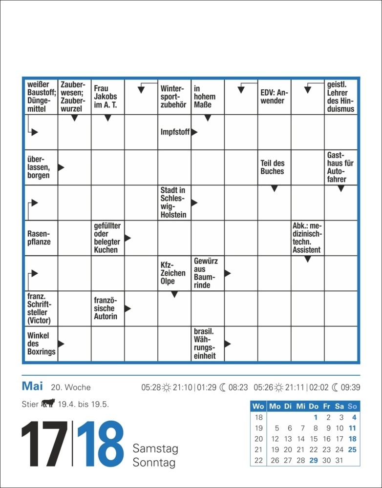 Bild: 9783840033575 | Kreuzworträtsel Tagesabreißkalender 2025 | Stefan Krüger | Kalender