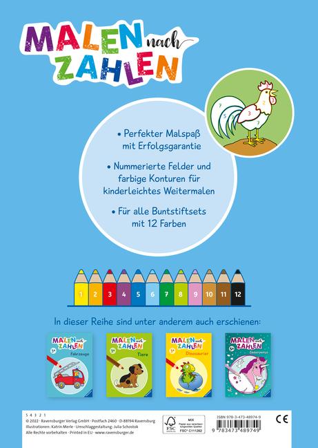 Bild: 9783473489749 | Malen nach Zahlen ab 3: Bauernhof | Katrin Merle | Taschenbuch | 24 S.