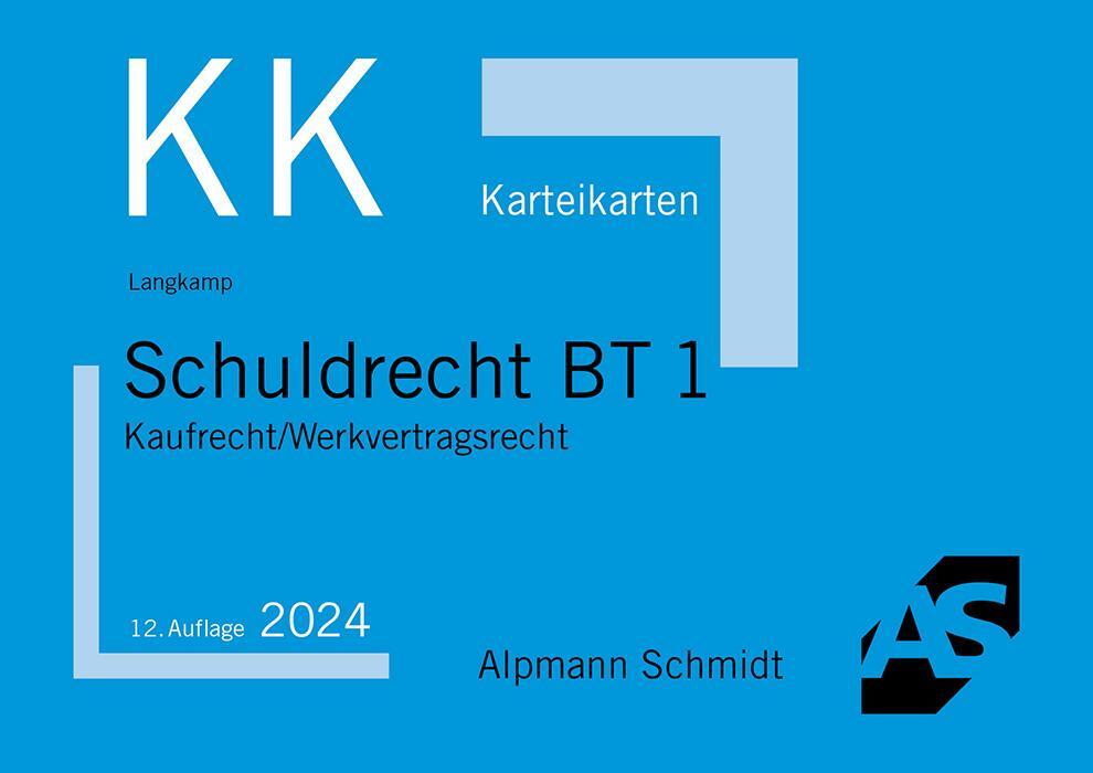 Cover: 9783867529242 | Karteikarten Schuldrecht BT 1 | Kaufrecht / Werkvertragsrecht | Buch