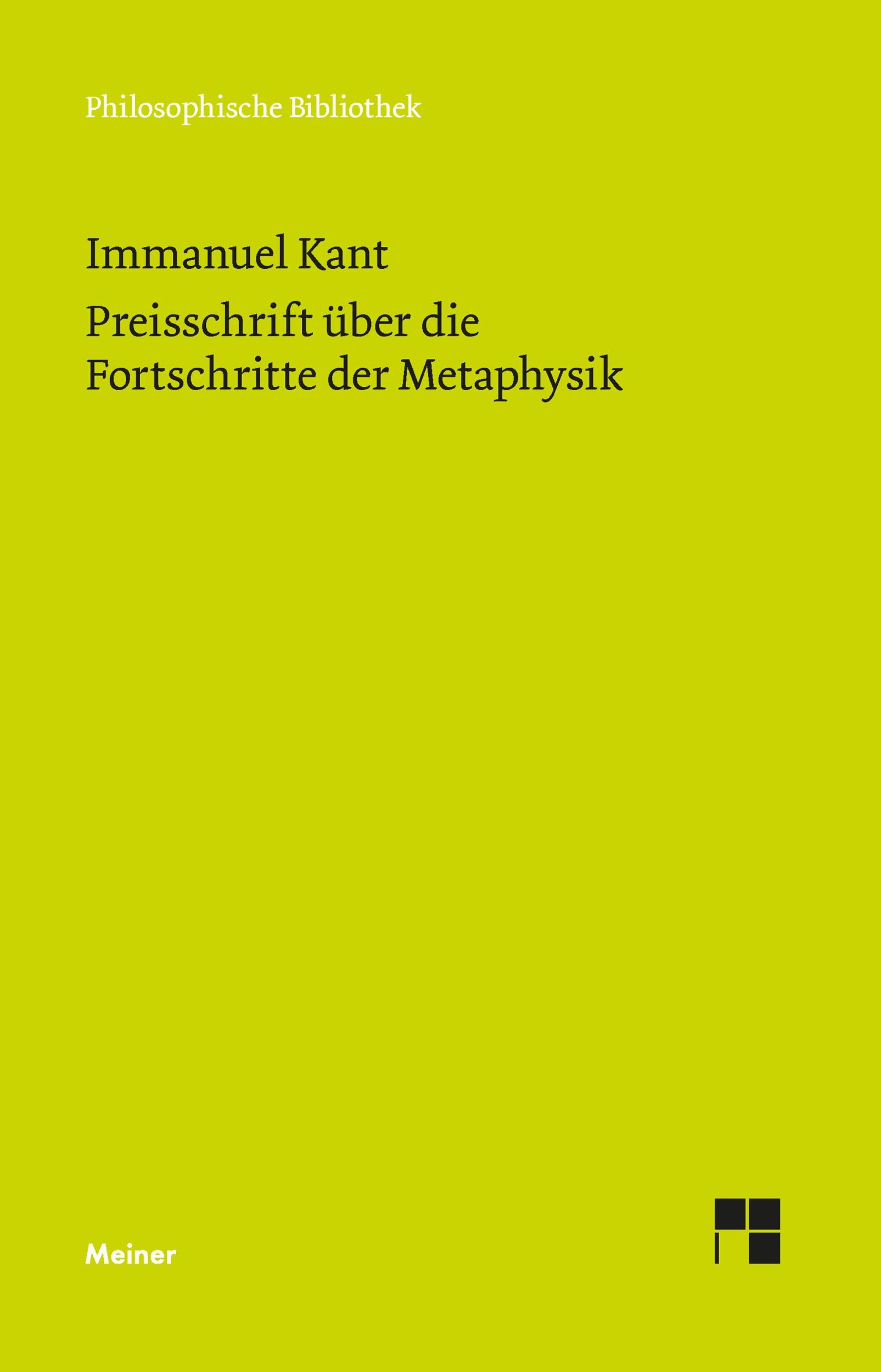 Cover: 9783787346776 | Preisschrift über die Fortschritte der Metaphysik | Immanuel Kant