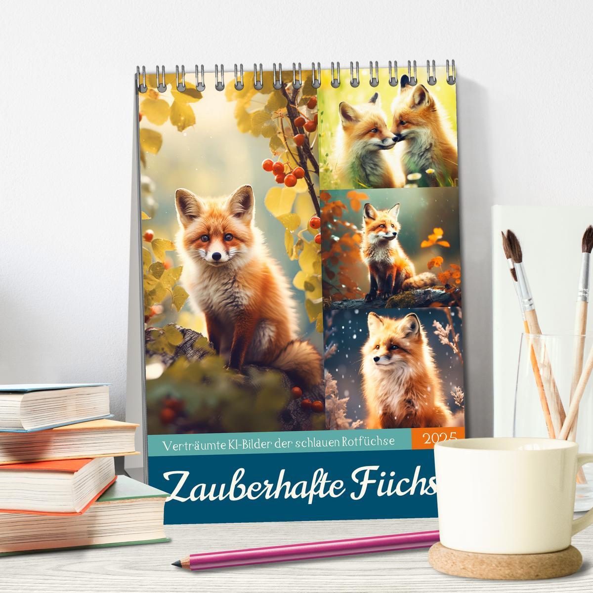 Bild: 9783435850259 | Zauberhafte Füchse (Tischkalender 2025 DIN A5 hoch), CALVENDO...