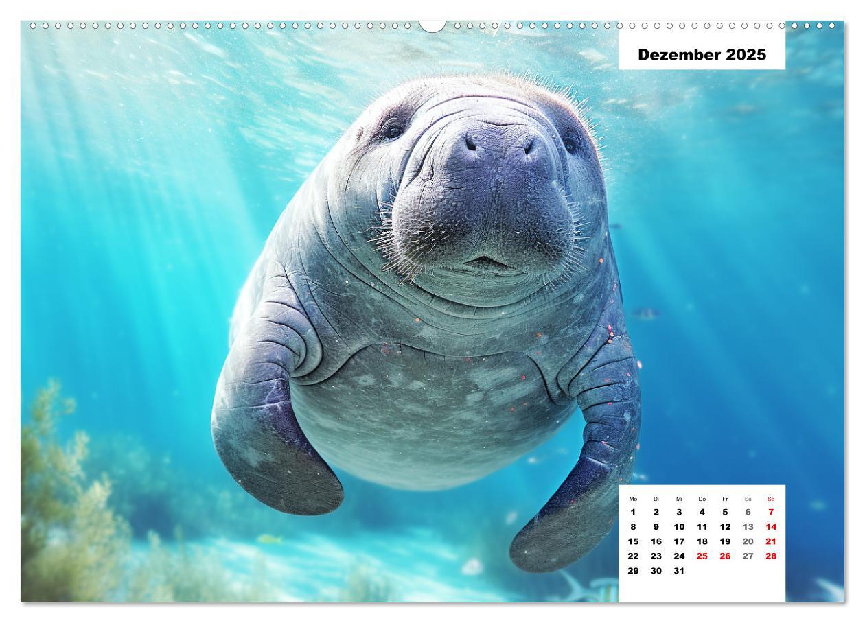 Bild: 9783383893506 | Manatees. Faszinierende Rundschwanzseekühe (Wandkalender 2025 DIN...