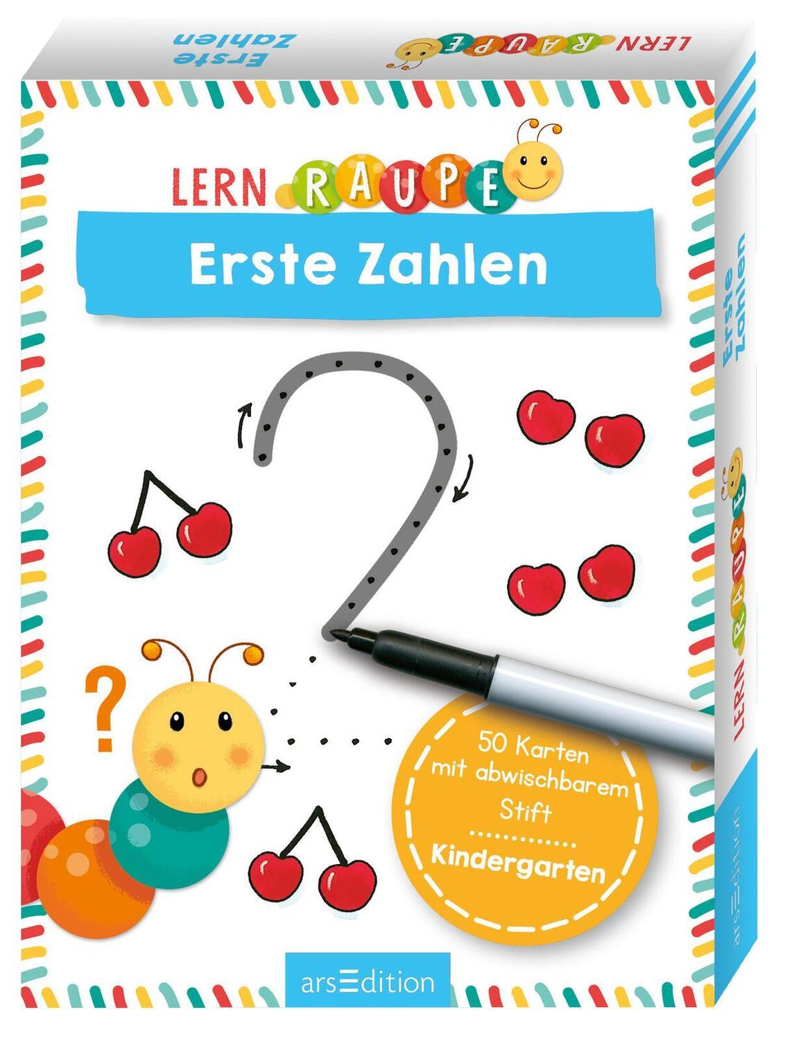 Cover: 9783845834832 | Lernraupe - Erste Zahlen | 50 Karten mit abwischbarem Stift | Buch