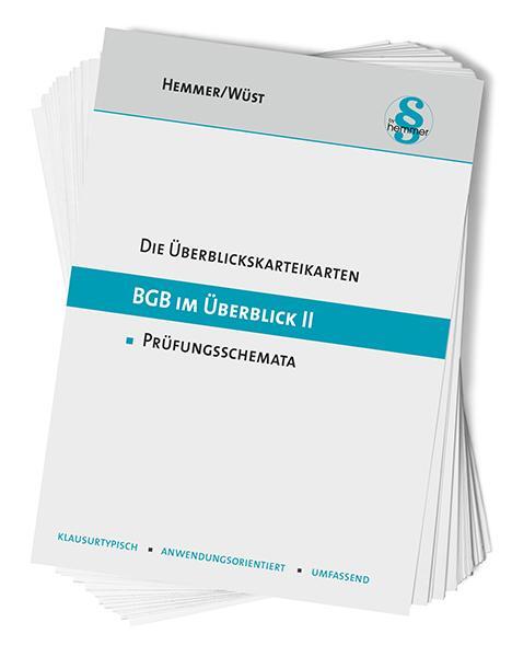 Cover: 9783968382524 | Überblickskarteikarten BGB im Überblick II - Nebengebiete | Buch