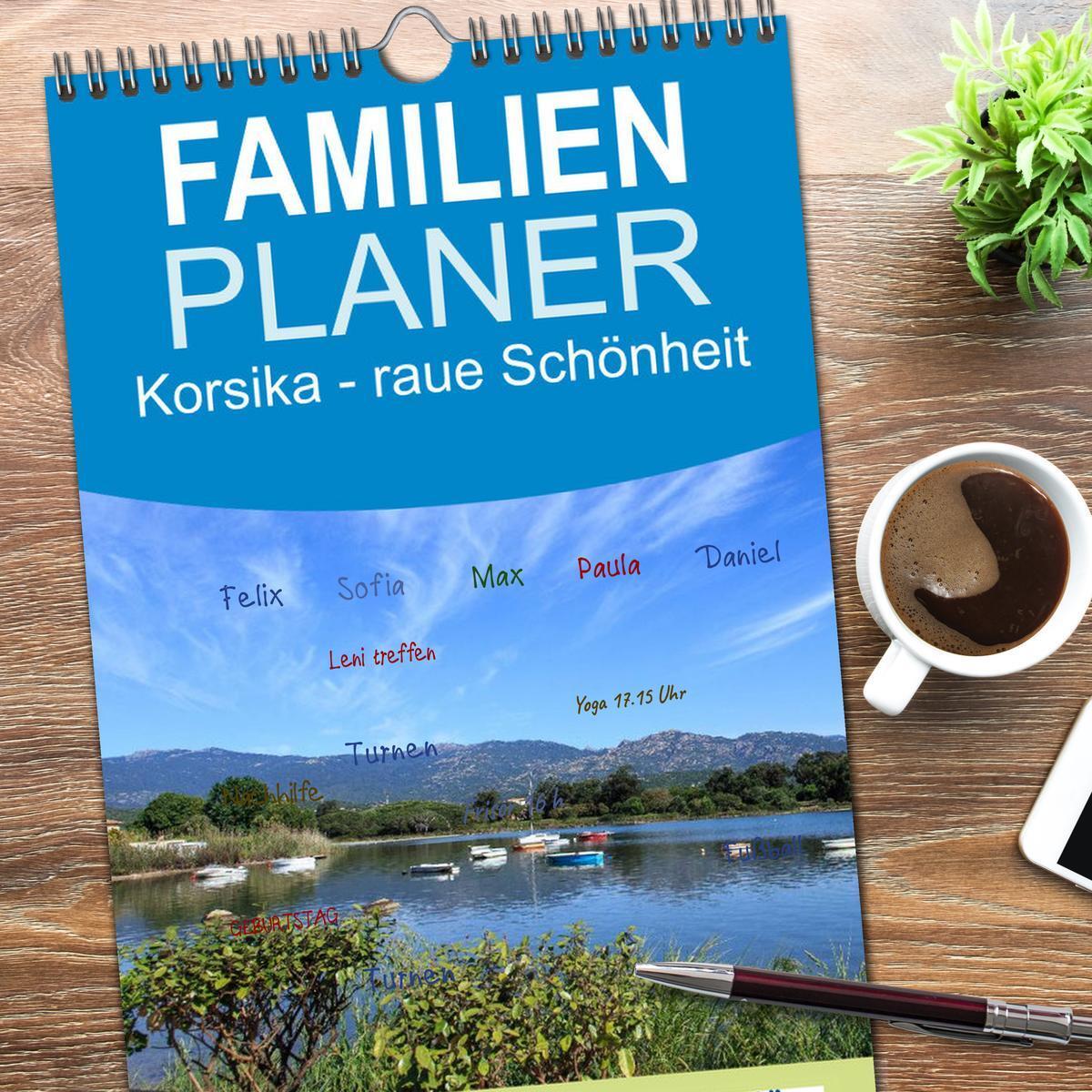 Bild: 9783457114391 | Familienplaner 2025 - Korsika - raue Schönheit mit 5 Spalten...