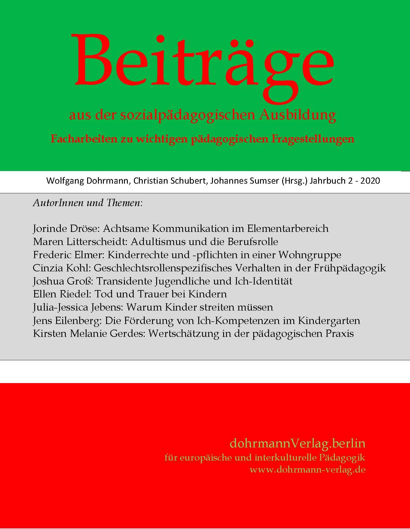 Cover: 9783938620519 | Beiträge aus der sozialpädagogischen Ausbildung | Dohrmann (u. a.)