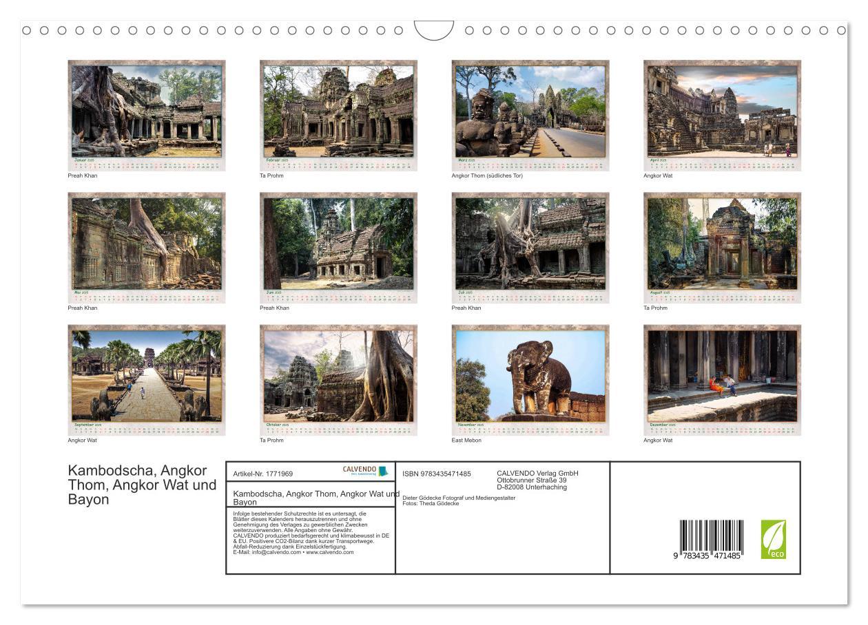 Bild: 9783435471485 | Kambodscha, Angkor Thom, Angkor Wat und Bayon (Wandkalender 2025...