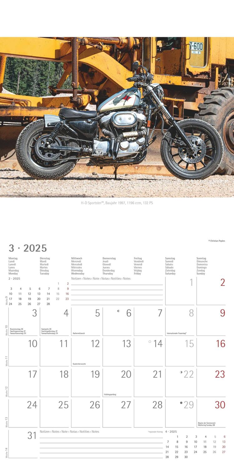 Bild: 4251732340940 | Harleys 2025 - Broschürenkalender 30x30 cm (30x60 geöffnet) -...