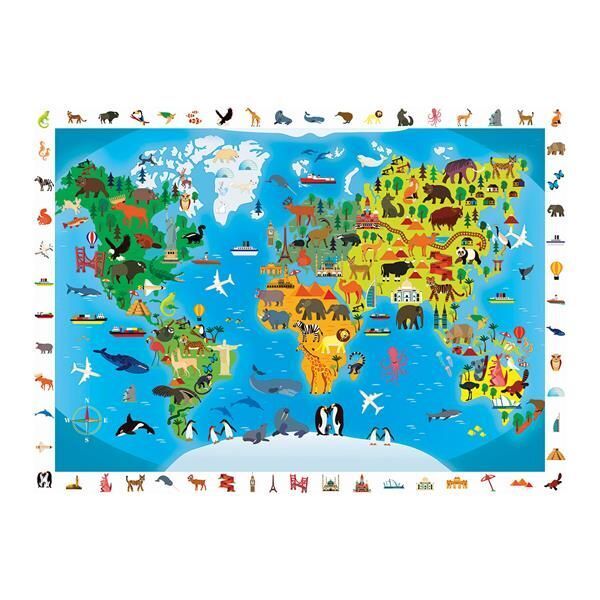 Bild: 3760124875010 | Calypto - Tierweltkarte 100 XL Teile Puzzle | Sentosphere | Spiel