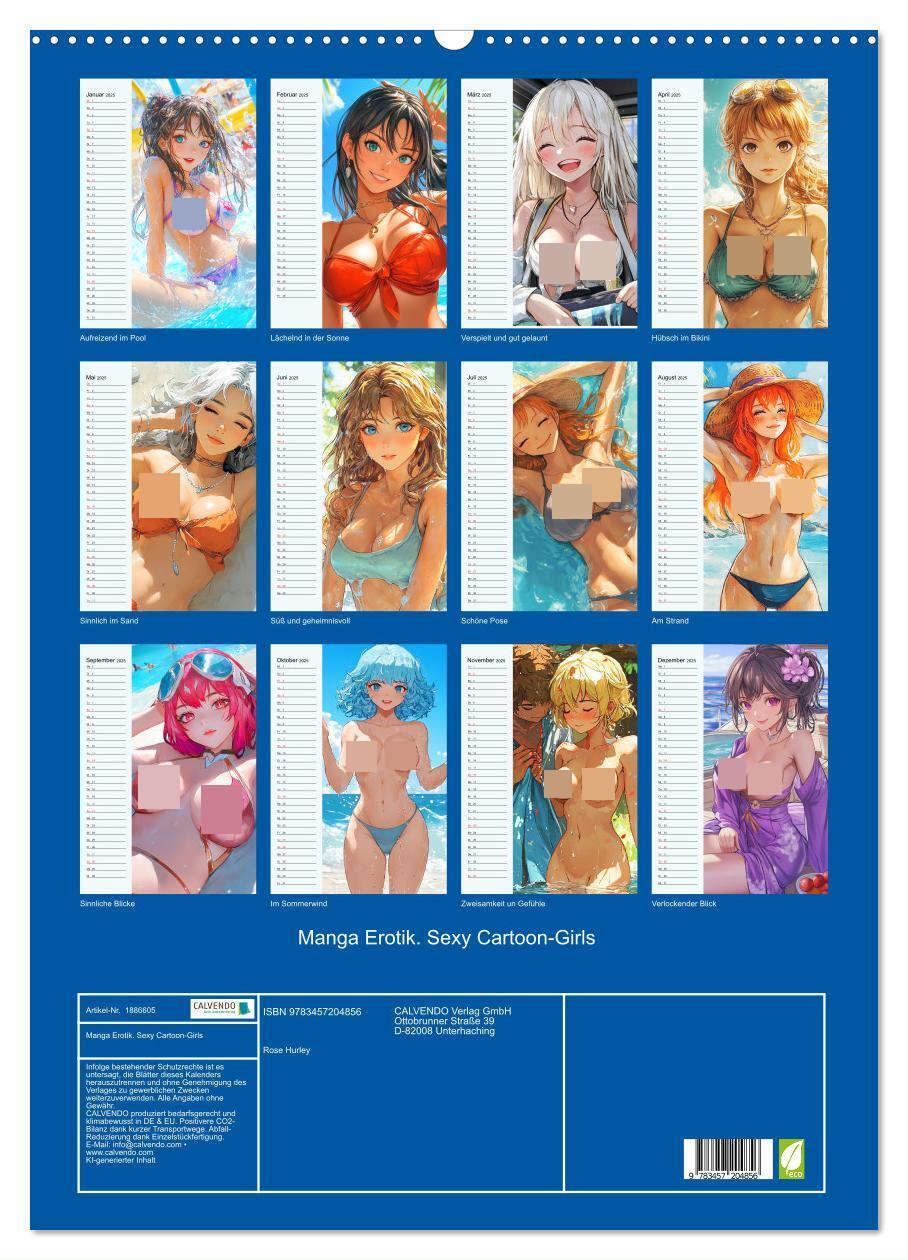 Bild: 9783457204856 | Manga Erotik. Sexy Cartoon-Girls (Wandkalender 2025 DIN A2 hoch),...