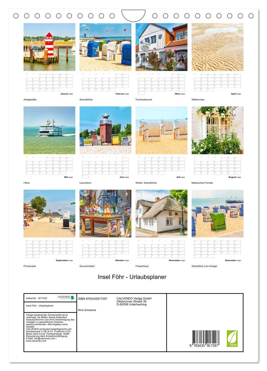 Bild: 9783435917297 | Insel Föhr - Urlaubsplaner (Wandkalender 2025 DIN A4 hoch),...