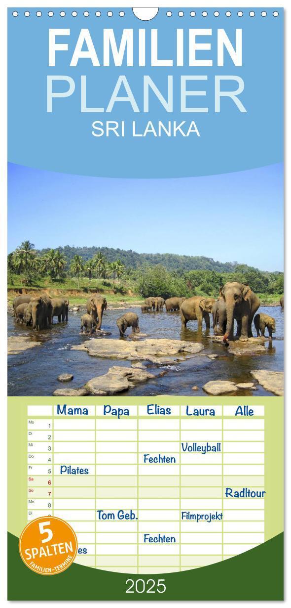 Cover: 9783457121535 | Familienplaner 2025 - Sri Lanka mit 5 Spalten (Wandkalender, 21 x...