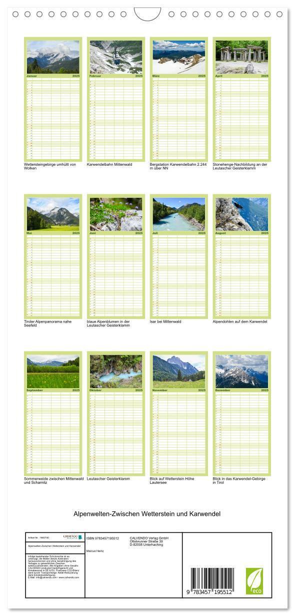 Bild: 9783457195512 | Familienplaner 2025 - Alpenwelten-Zwischen Wetterstein und...