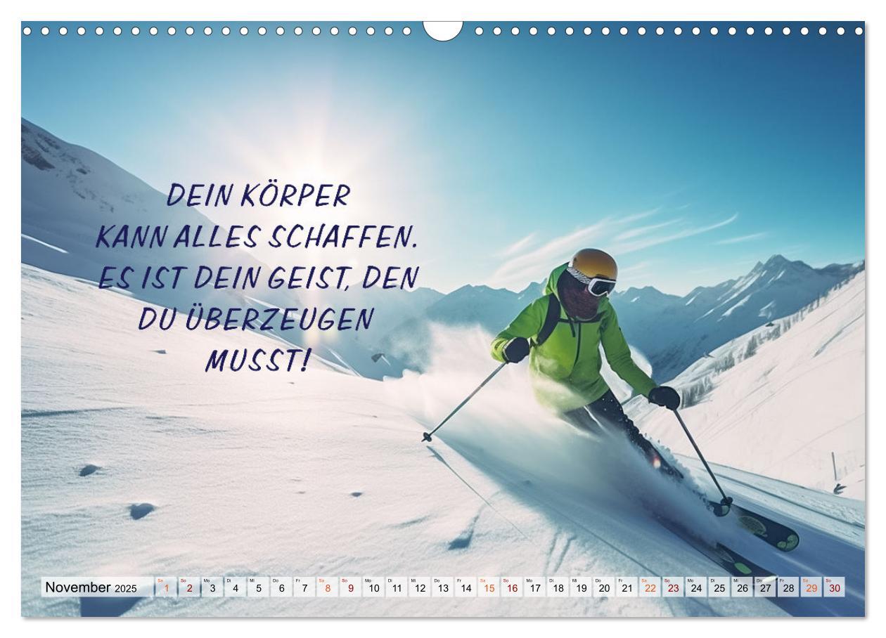 Bild: 9783383908330 | Motivation und Ski (Wandkalender 2025 DIN A3 quer), CALVENDO...