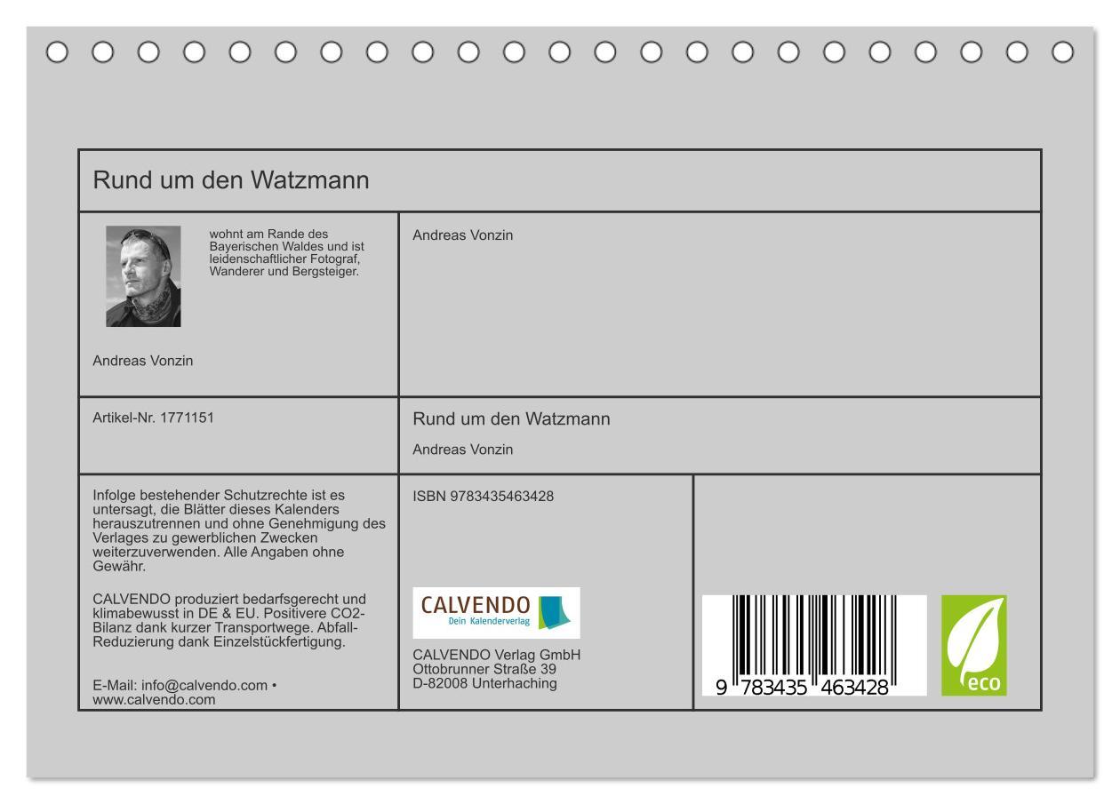 Bild: 9783435463428 | Rund um den Watzmann (Tischkalender 2025 DIN A5 quer), CALVENDO...