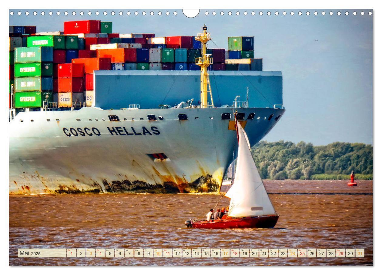 Bild: 9783435383252 | Containerschiffe auf der Elbe (Wandkalender 2025 DIN A3 quer),...