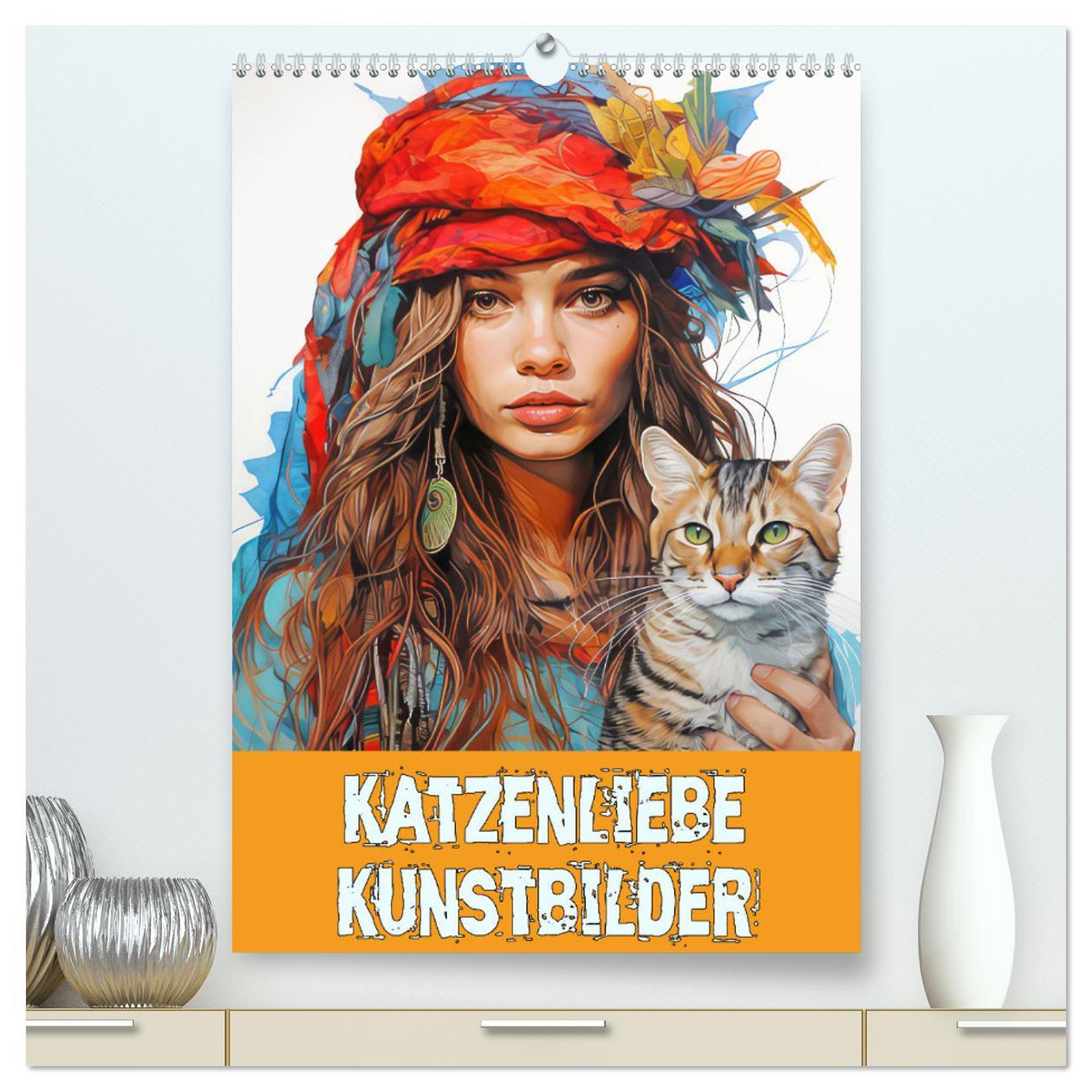 Cover: 9783435847884 | Katzenliebe Kunstbilder (hochwertiger Premium Wandkalender 2025 DIN...