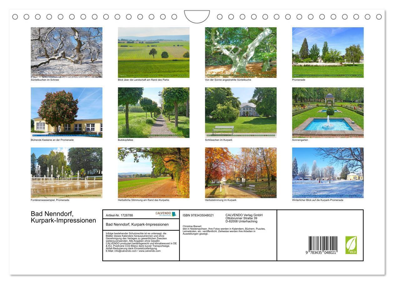 Bild: 9783435048021 | Bad Nenndorf, Kurpark-Impressionen (Wandkalender 2025 DIN A4 quer),...