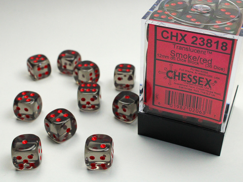 Cover: 601982020637 | Translucent 12mm d6 Smoke/red Dice Block™ (36 dice) | deutsch