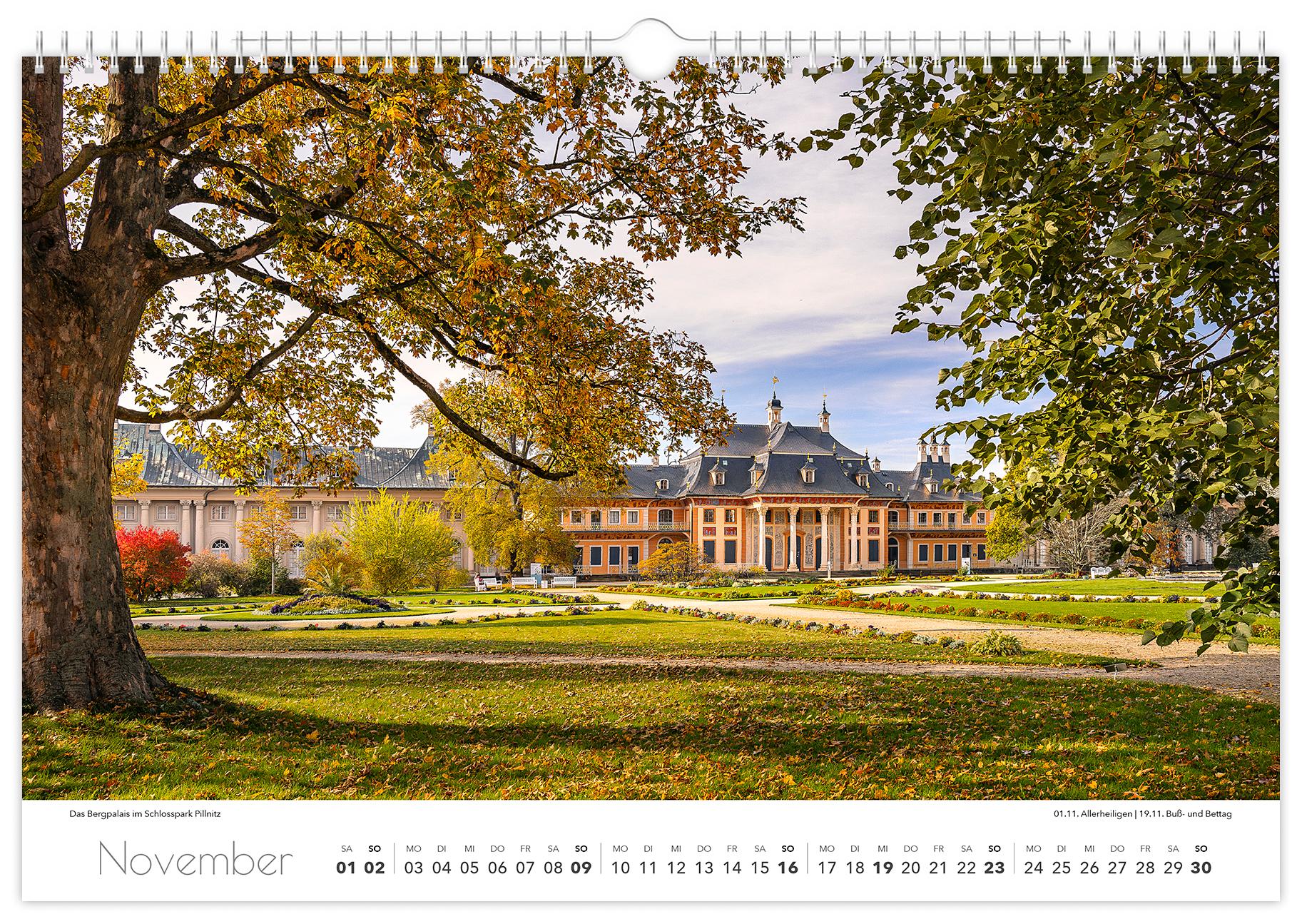 Bild: 9783910680500 | Kalender Dresden und Umgebung 2025 | 45 x 30 cm weißes Kalendarium