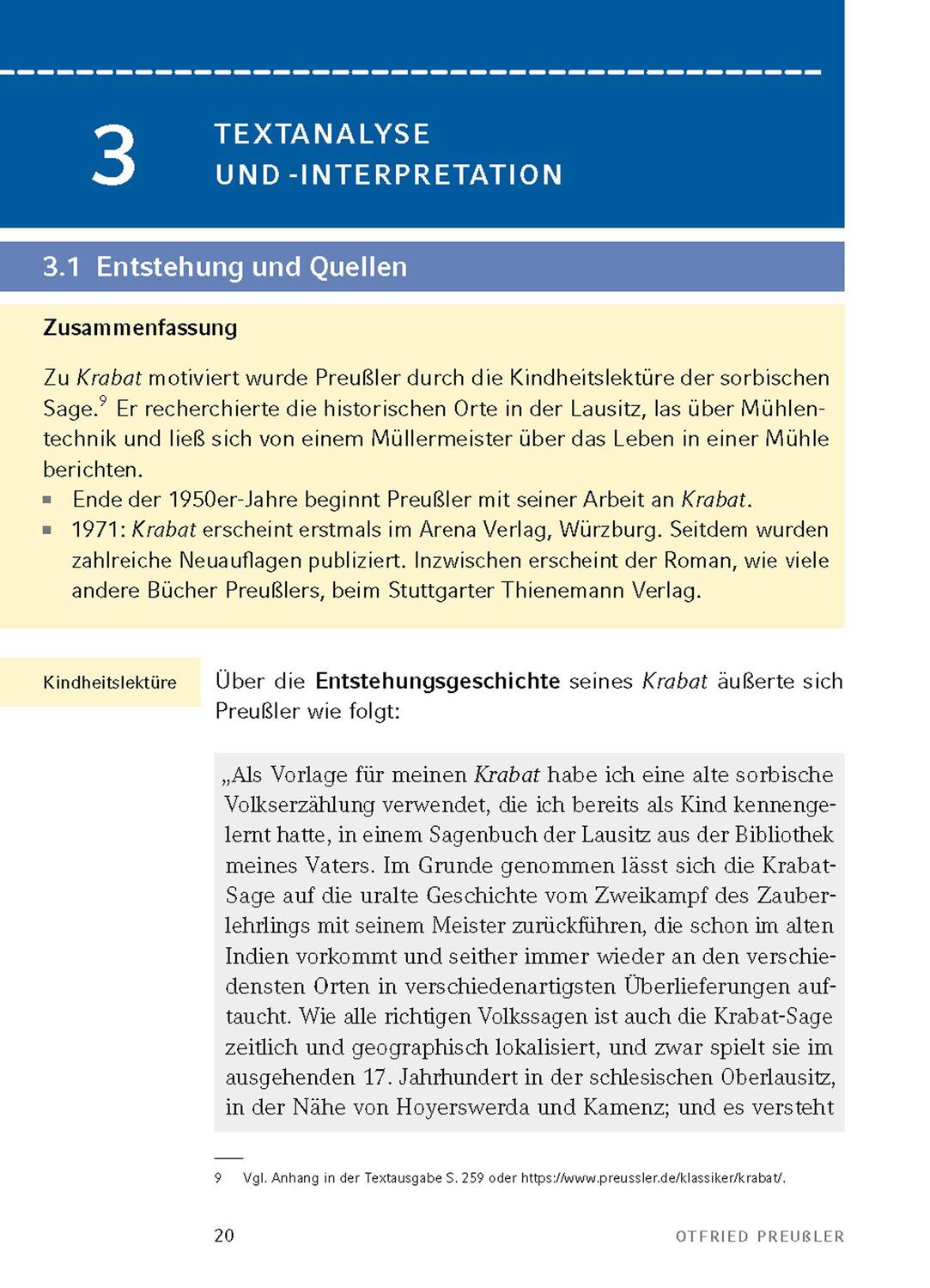 Bild: 9783804431461 | Krabat von Otfried Preußler - Textanalyse und Interpretation | Buch