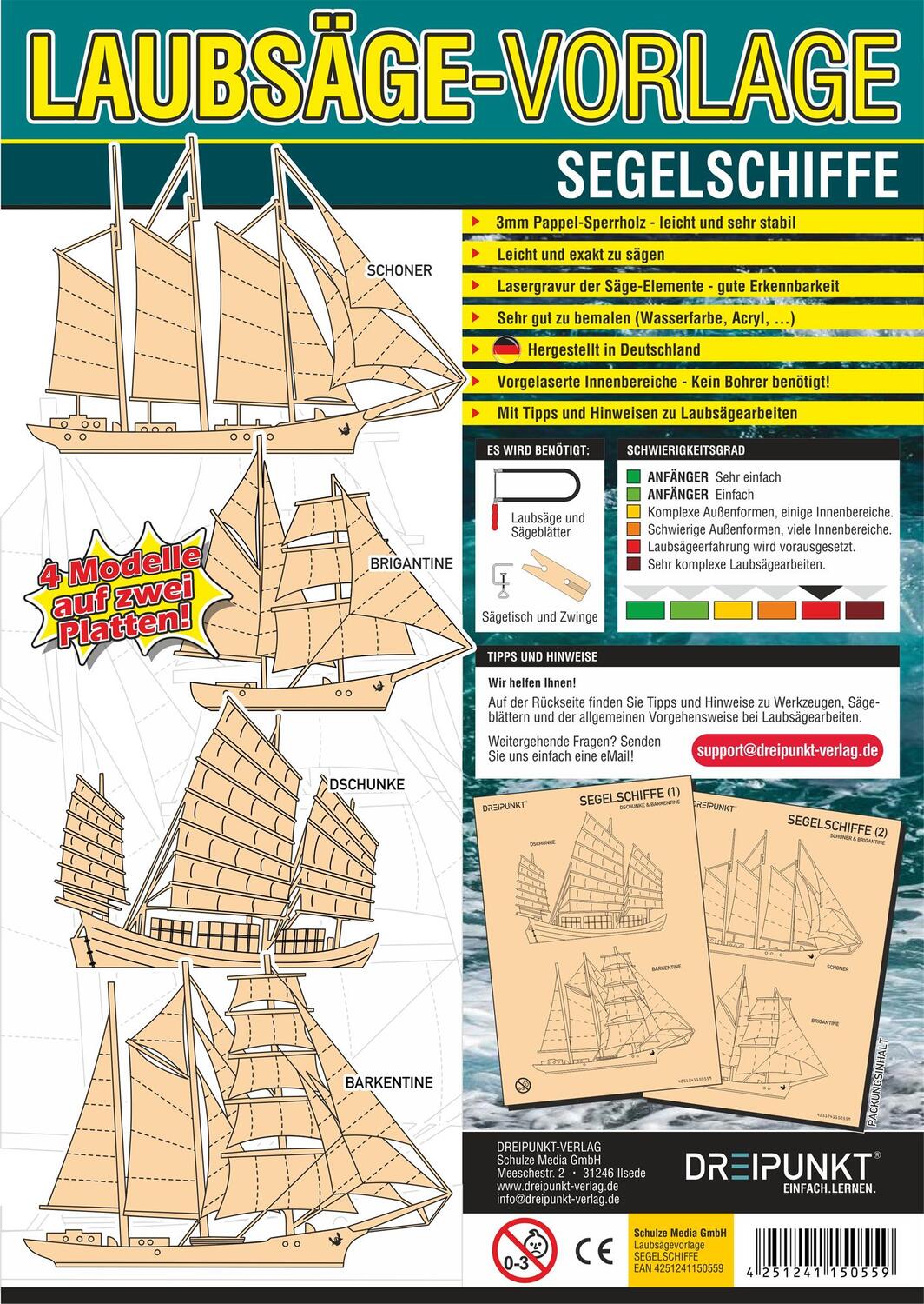 Cover: 4251241150559 | Laubsägevorlage Segelschiffe | Schulze Media GmbH | Stück | Deutsch