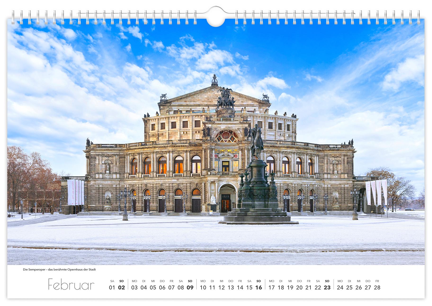 Bild: 9783910680487 | Kalender Dresden Elbflorenz 2025 | 45 x 30 cm weißes Kalendarium