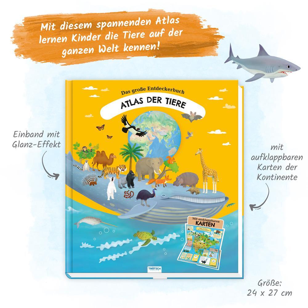 Bild: 9783965526761 | Trötsch Kinderatlas Das große Entdeckerbuch Atlas der Tiere | Co.KG