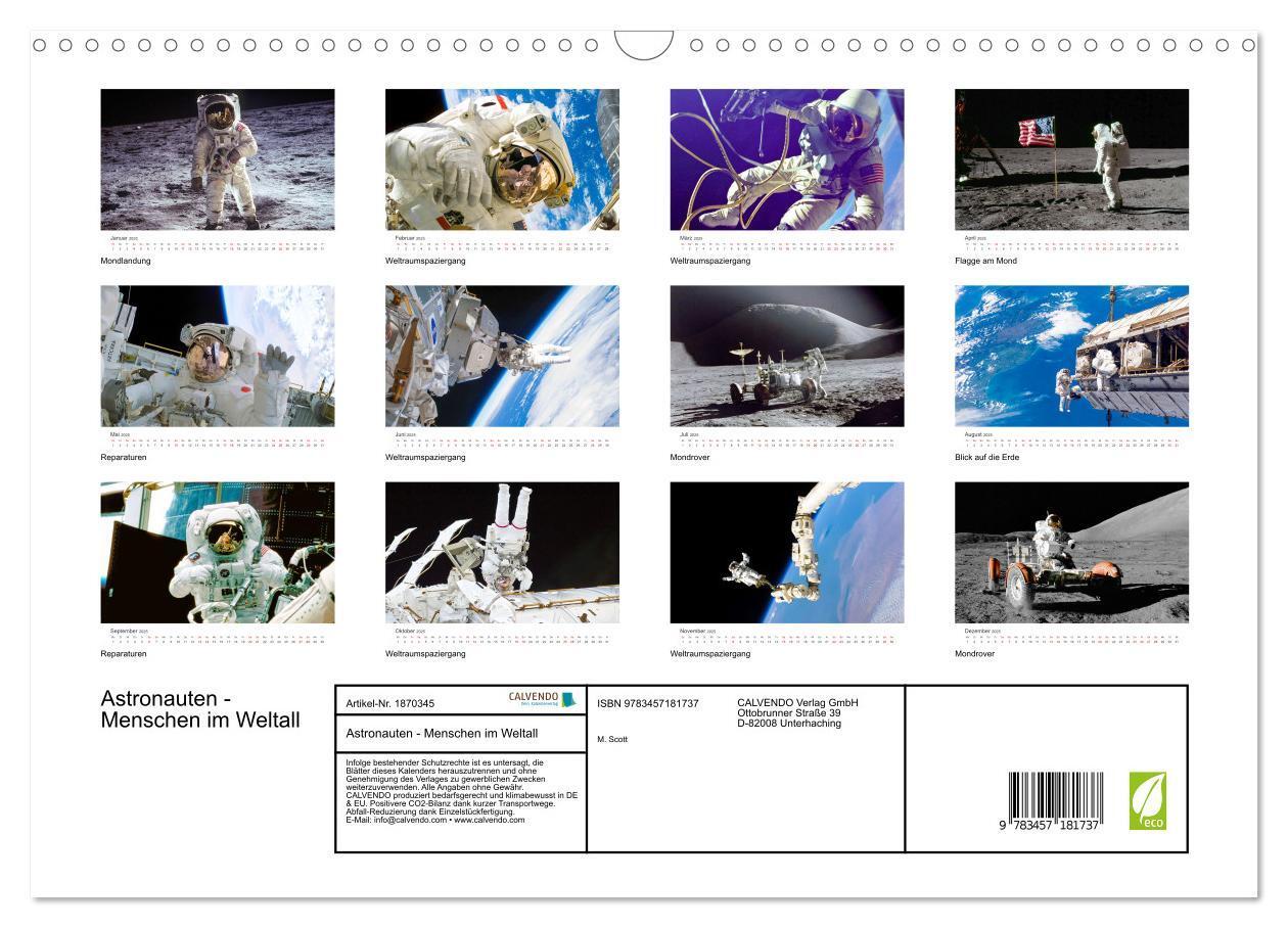 Bild: 9783457181737 | Astronauten - Menschen im Weltall (Wandkalender 2025 DIN A3 quer),...