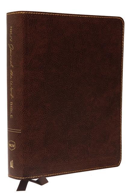 Cover: 9780785218494 | NKJV, Journal the Word Bible, Bonded Leather, Brown, Red Letter...