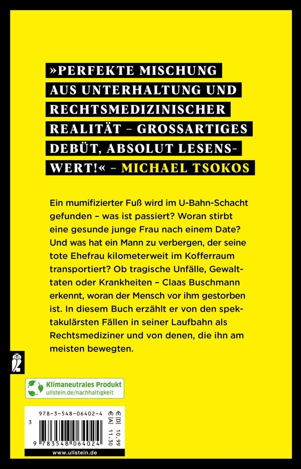 Rückseite: 9783548064024 | Wenn die Toten sprechen | Claas Buschmann | Taschenbuch | 240 S.