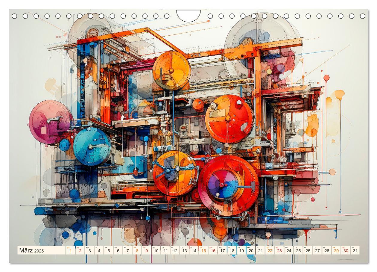 Bild: 9783383851957 | Maschinen Zukunft Kunst (Wandkalender 2025 DIN A4 quer), CALVENDO...